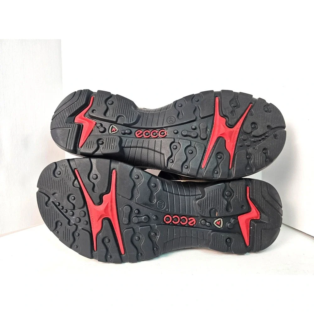 ECCO Yucatan Womens Brown Black Nubuck Leather Sport Sandals‎ 9.5 / 40